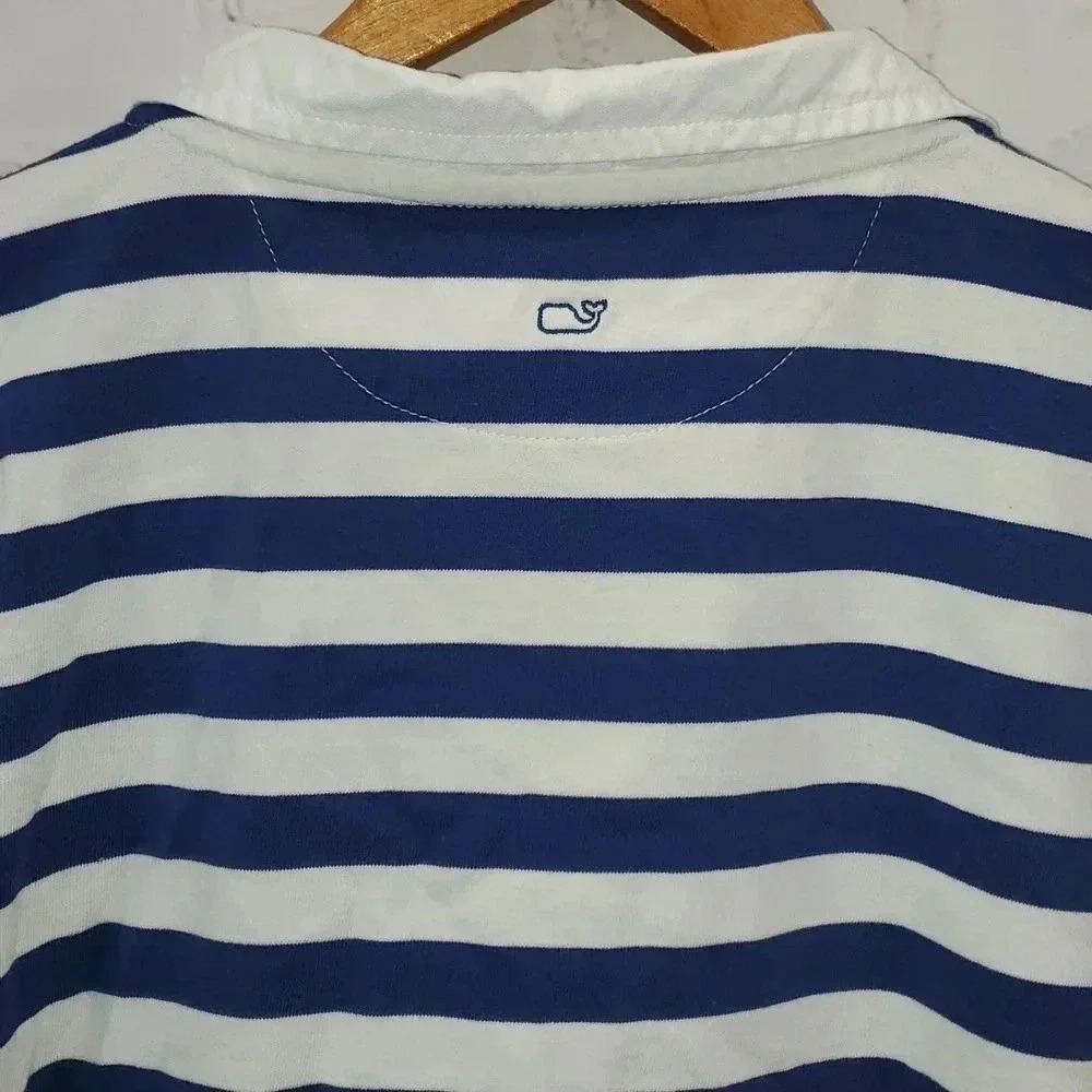 Vineyard Vines Women's Striped Rugby Popover 3/4 Sleeve Blue/White Set Stripe - Picture 11 of 16